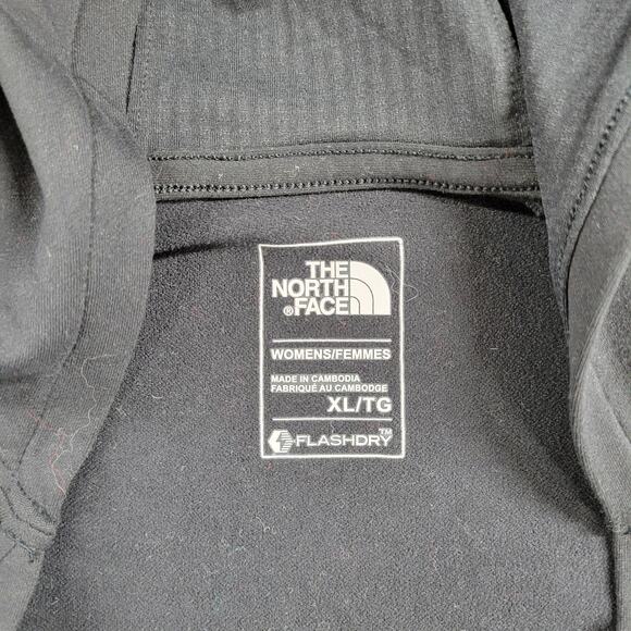 The North Face Womens Flashdry Hoodie XL Black Crisscross Cropped Thumb Holes - Picture 8 of 16
